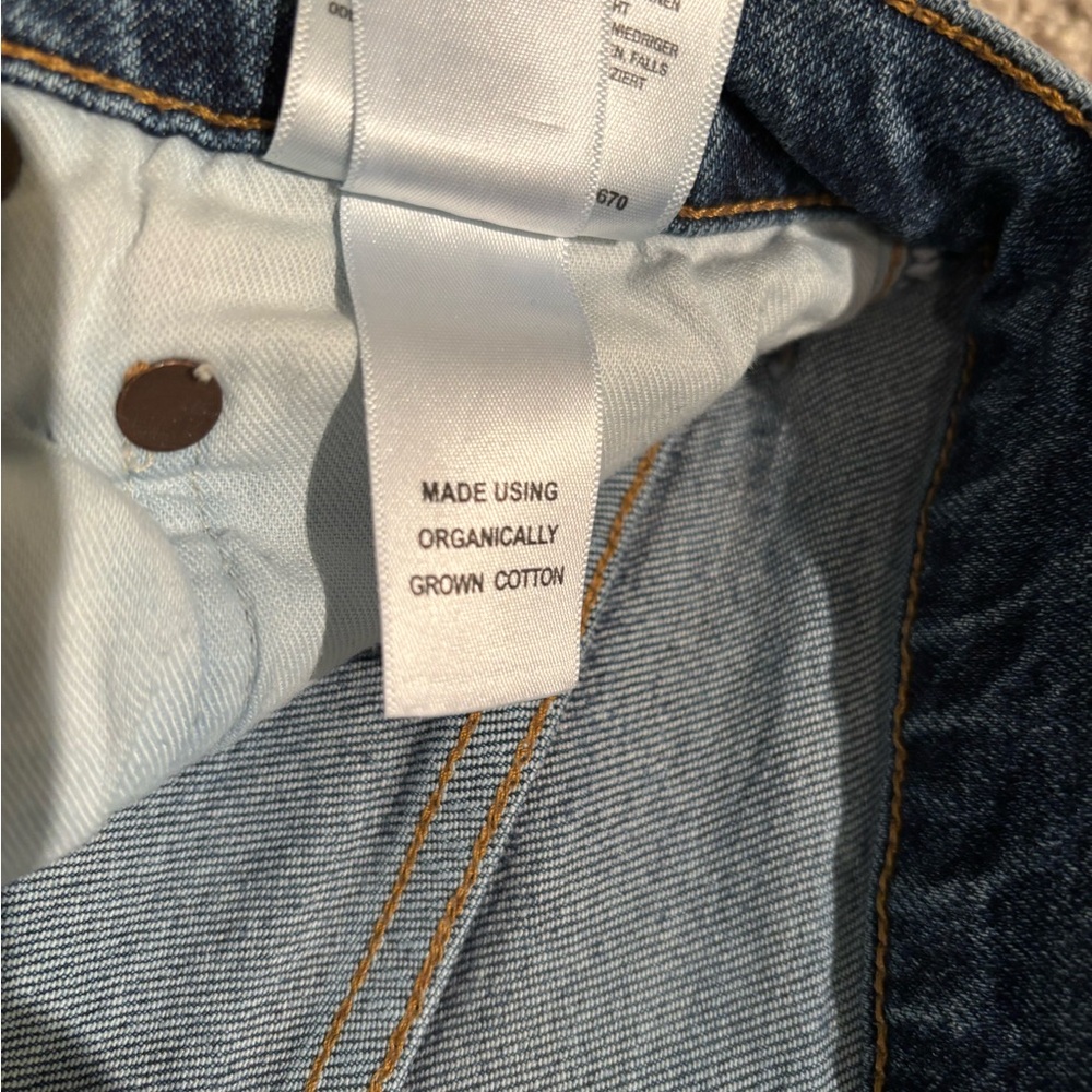 Agolde Pinch Waist High Rise Women's Straight Leg Jeans - Med Blue - Picture 6 of 6